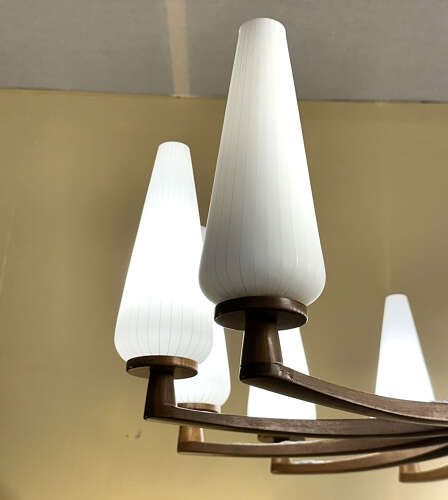 Pair of 1950s Chandeliers by Uno & Östen Kristiansson for Vittsjö Sweden