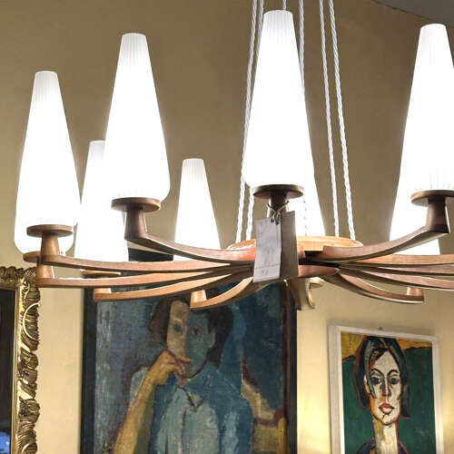 Pair of 1950s Chandeliers by Uno & Östen Kristiansson for Vittsjö Sweden