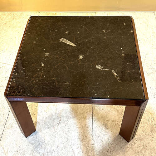 Pair of Fossil Stone Coffee Tables by Ronald Schmitt