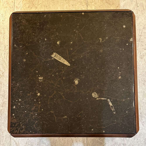 Pair of Fossil Stone Coffee Tables by Ronald Schmitt