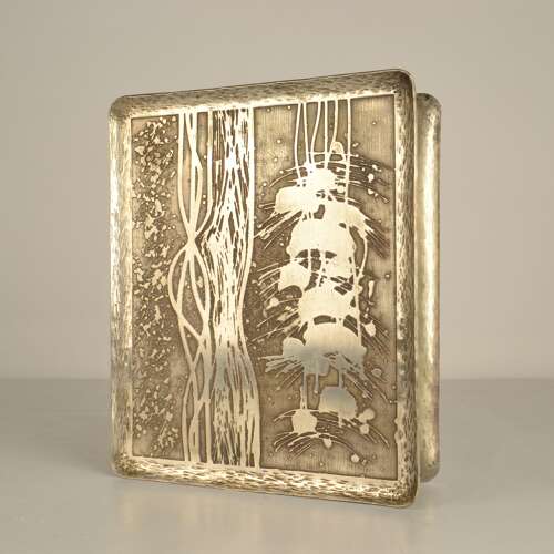 Large Double Door Handles with Etched Silver Plated Texture