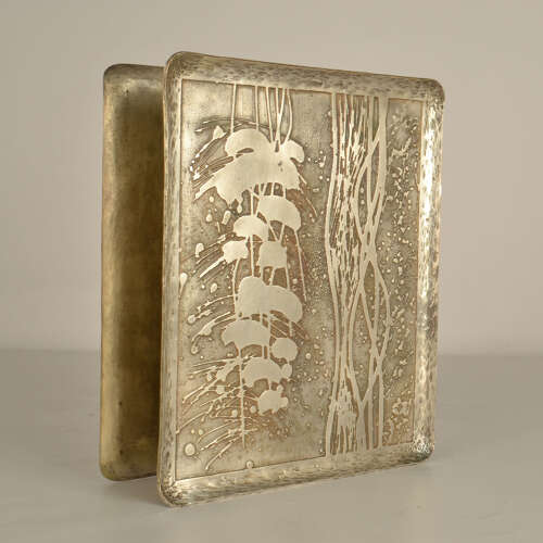 Large Double Door Handles with Etched Silver Plated Texture