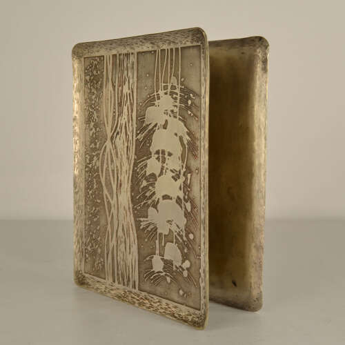 Large Double Door Handles with Etched Silver Plated Texture