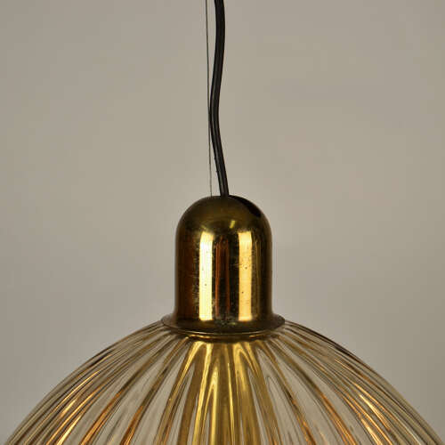 Large Renato Toso Glass Bell Shape Pendant Murano 1950's