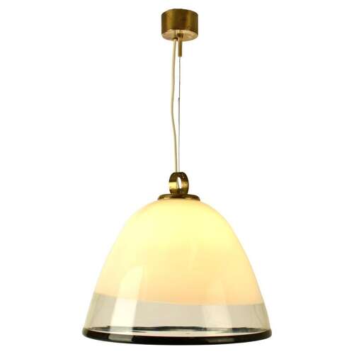 Large Renato Toso Glass Bell Shape Pendant Murano 1950's
