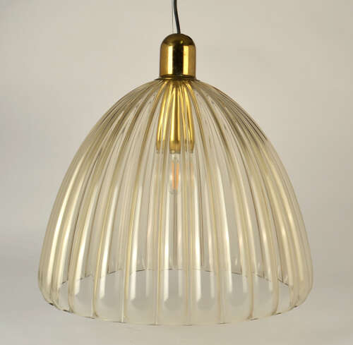 Large Renato Toso Glass Bell Shape Pendant Murano 1950's