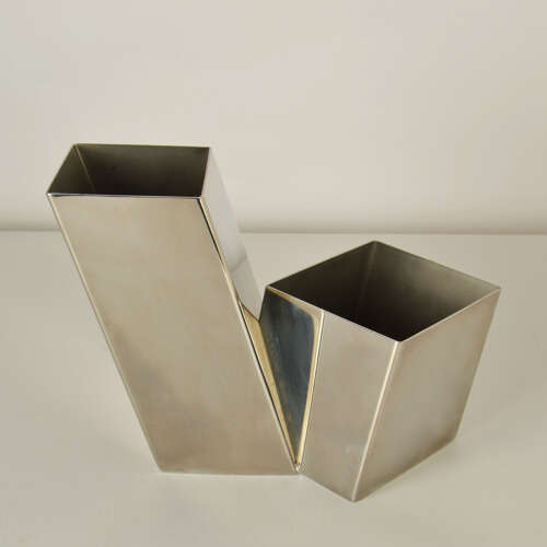 Sculptural Italian 1960s Metal Vase