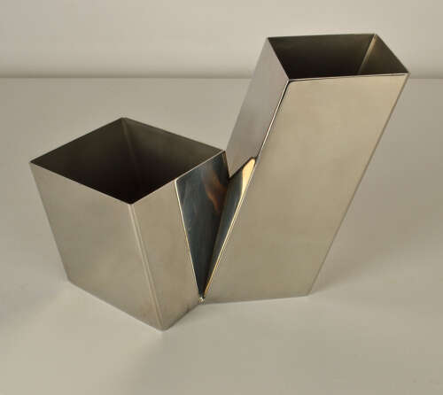 Sculptural Italian 1960s Metal Vase