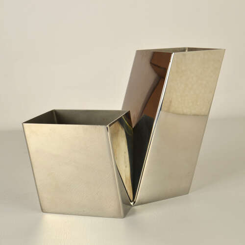 Sculptural Italian 1960s Metal Vase