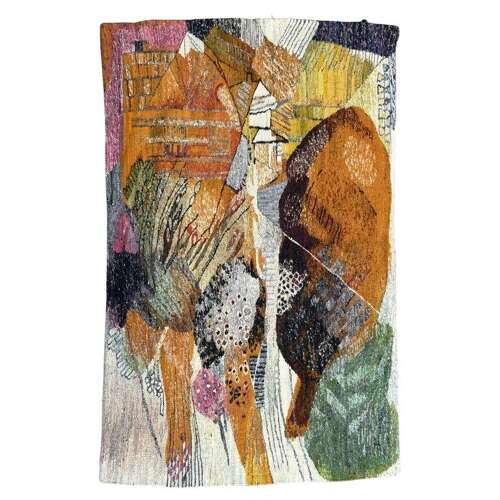 Goblin Hand Woven in Wool, Poland 1955, Abstraction of a Landscape