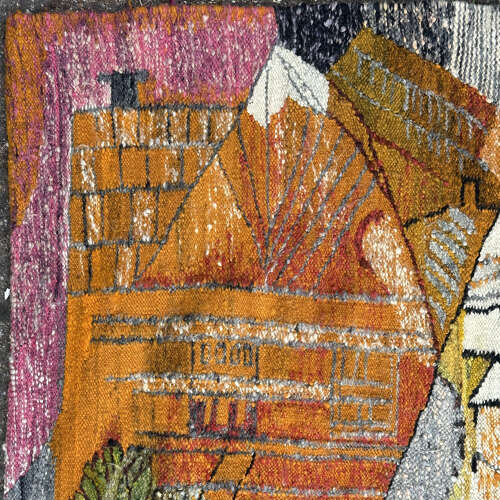 Goblin Hand Woven in Wool, Poland 1955, Abstraction of a Landscape