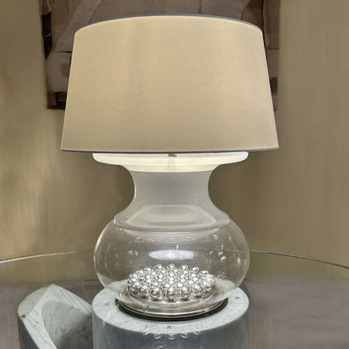 Pair of Large Selenova Murano Table Lamps Italy 1970s