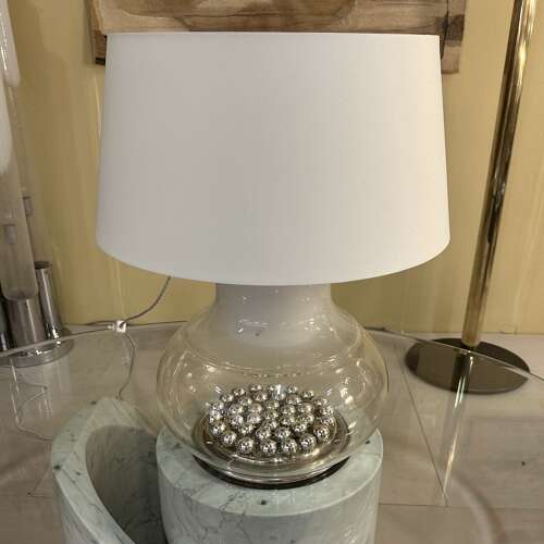 Pair of Large Selenova Murano Table Lamps Italy 1970s
