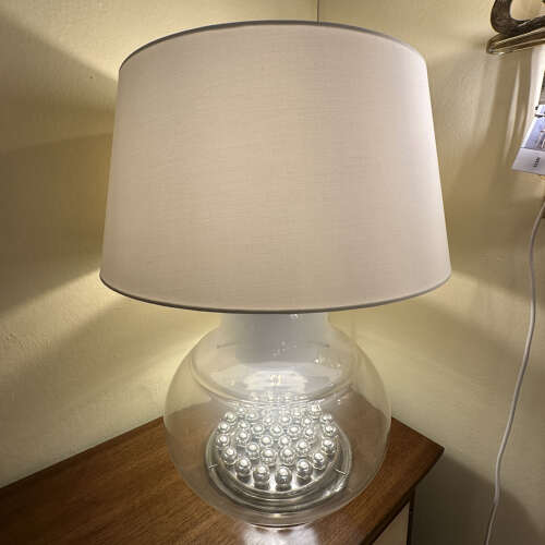 Pair of Large Selenova Murano Table Lamps Italy 1970s