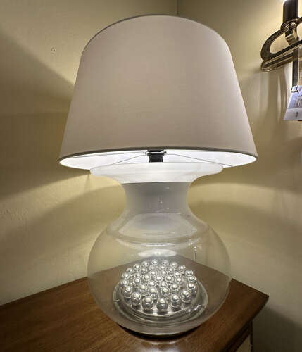 Pair of Large Selenova Murano Table Lamps Italy 1970s