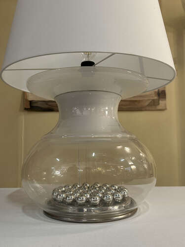 Pair of Large Selenova Murano Table Lamps Italy 1970s