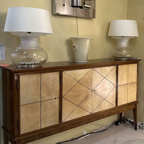 Pair of Large Selenova Murano Table Lamps Italy 1970s