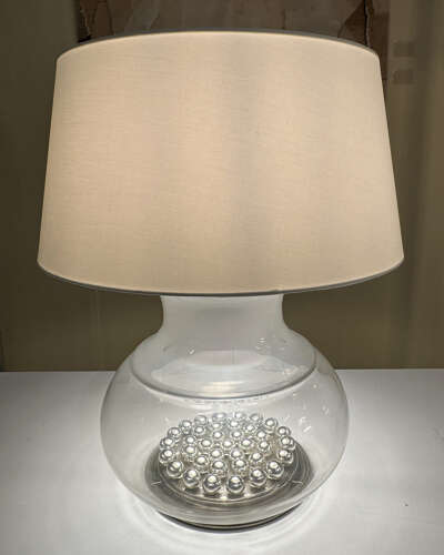 Pair of Large Selenova Murano Table Lamps Italy 1970s
