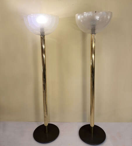 Pair of Carlo Nason LT338 Floor Lamps for Mazzega, Italy 1967