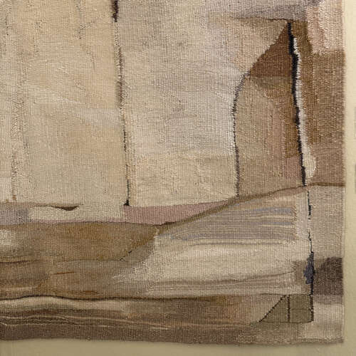 Hand Woven Tapestry Latvian Abstraction of a Sand Stone Landscape