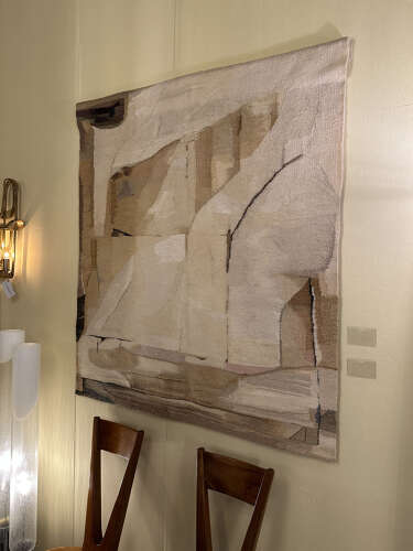 Hand Woven Tapestry Latvian Abstraction of a Sand Stone Landscape