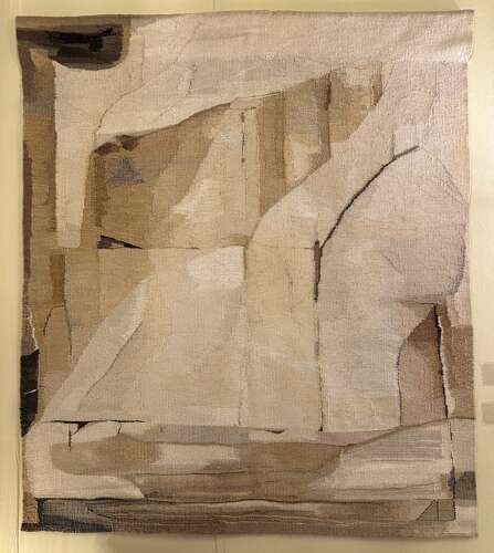 Hand Woven Tapestry Latvian Abstraction of a Sand Stone Landscape