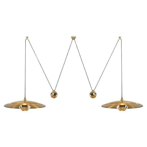Onos 55 Double Counterbalance Lamps in Brass by Florian Schulz
