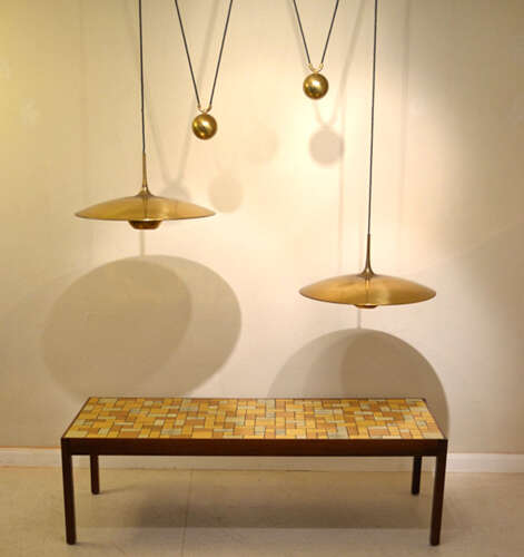 Onos 55 Double Counterbalance Lamps in Brass by Florian Schulz