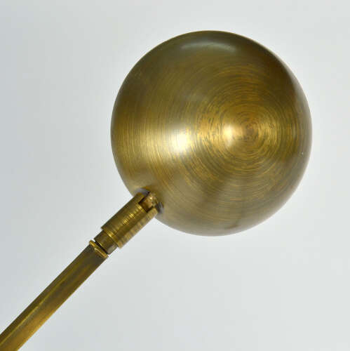 Pair of Minimal Bronzed Brass Counter Balance Floor Lamps, 1970's