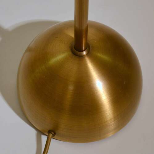 Pair of Minimal Bronzed Brass Counter Balance Floor Lamps, 1970's