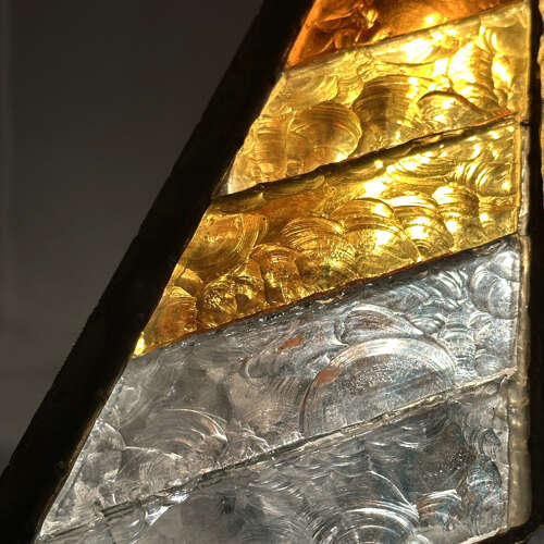 Amber Glass Chandelier Star Form Italy 1970's in the style of Poliarte