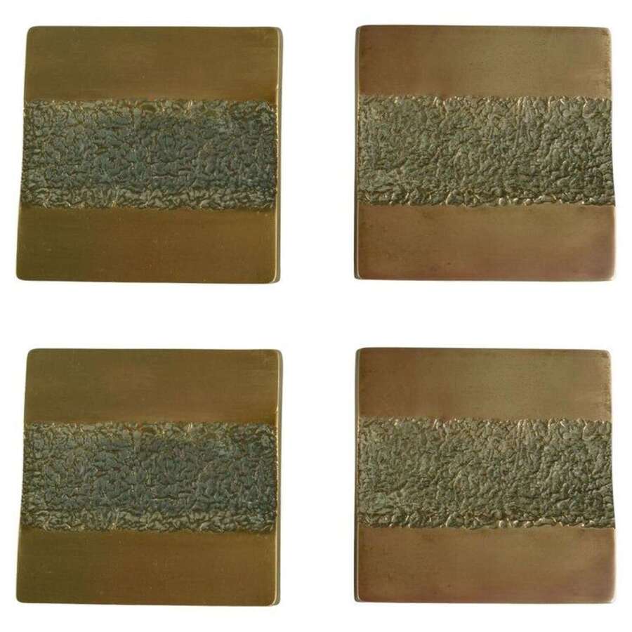 Double Pair of Architectural Push and Pull Bronze Door Handle Square