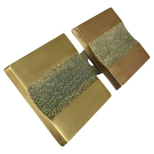 Double Pair of Architectural Push and Pull Bronze Door Handle Square