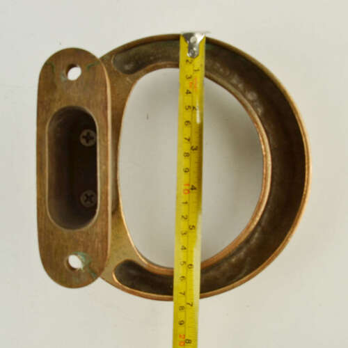 Double Pair of Round Bronze Brutalist Door Handles