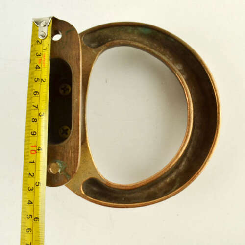 Double Pair of Round Bronze Brutalist Door Handles
