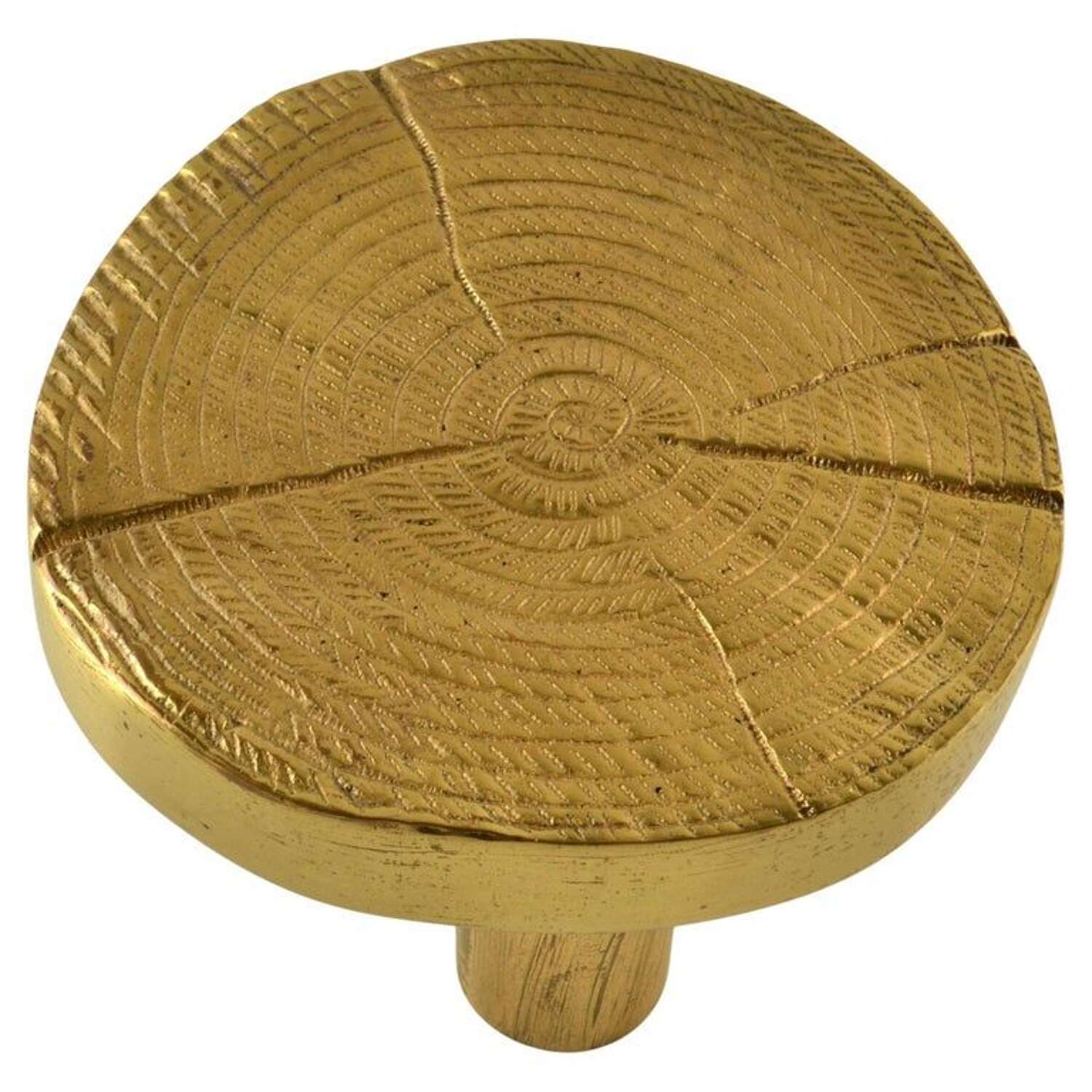 Round Bronze Brutalist Door Handle in the style of Ado Chale