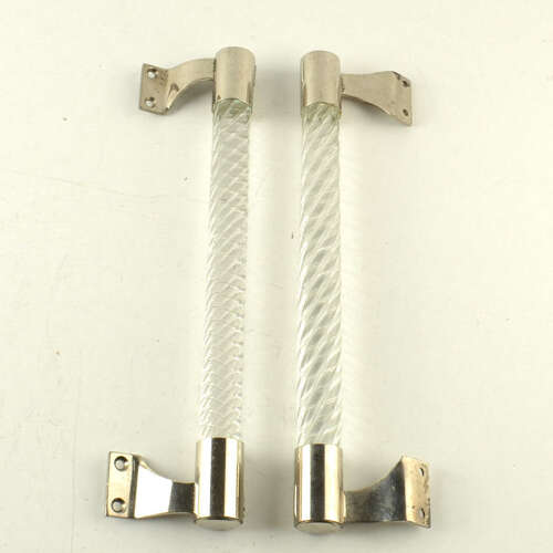Murano Clear Glass Door Handles by Ercole Barovier, Barovier & Toso 1950's