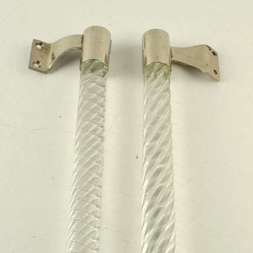 Murano Clear Glass Door Handles by Ercole Barovier, Barovier & Toso 1950's