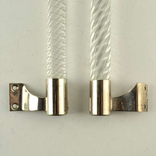Murano Clear Glass Door Handles by Ercole Barovier, Barovier & Toso 1950's