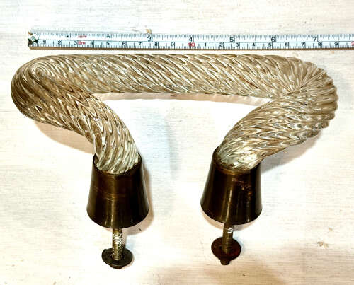 Venini Clear Glass Door Handles 1940's attributed to Carlo Scarpa