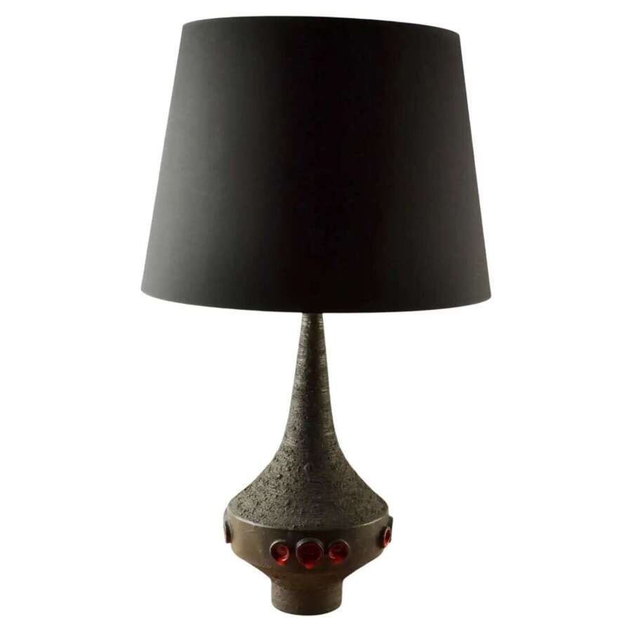 Studio Art Ceramic Table Lamp by Rogier vande Weghe for Perignem 1960s