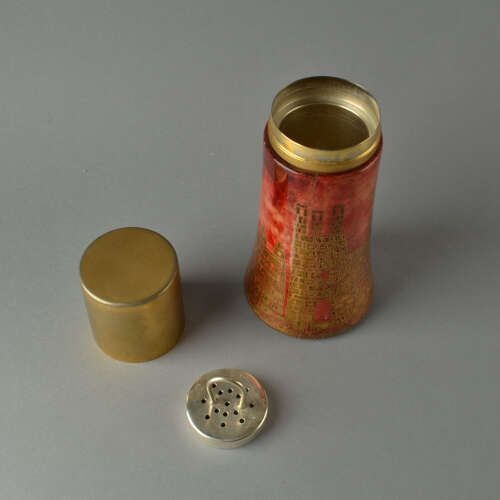 Aldo Tura Cocktail Shaker in Red and Gilded Parchment