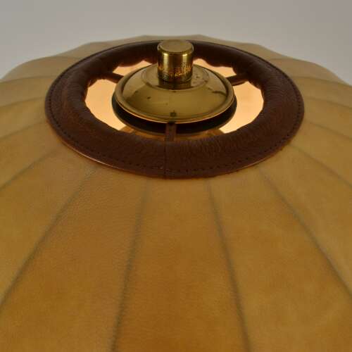 Swingarm 1960's Floor Lamp with Dome Shade in Parchment Leather