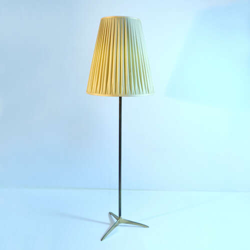 Elegant Kalmar Brass and Silk Floor Lamp, Austria1950's