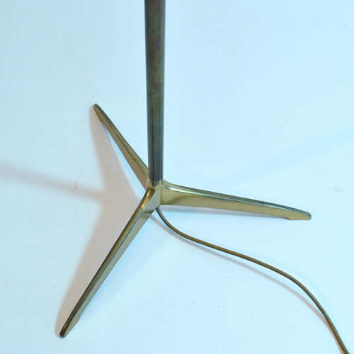 Elegant Kalmar Brass and Silk Floor Lamp, Austria1950's