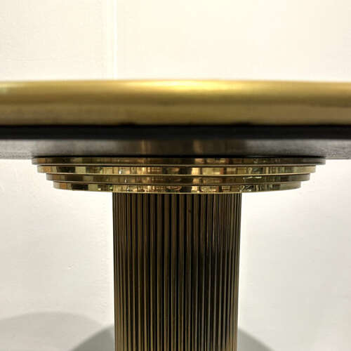 Round Center of Dining Table on Brass with Relief Top, Europe, 1970's