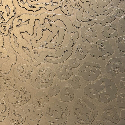 Round Center of Dining Table on Brass with Relief Top, Europe, 1970's