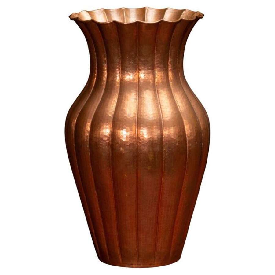Monumental Copper Vase by Egidio Casagrande, Hand-Hammered, Italy