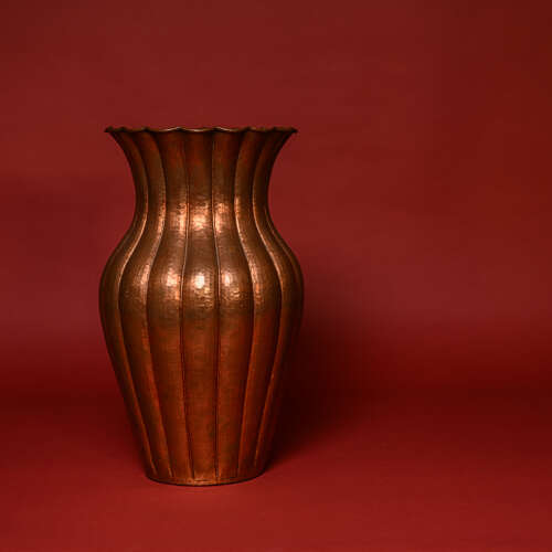 Monumental Copper Vase by Egidio Casagrande, Hand-Hammered, Italy