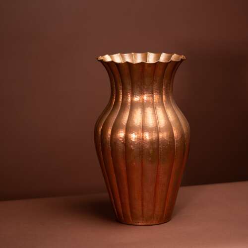 Monumental Copper Vase by Egidio Casagrande, Hand-Hammered, Italy